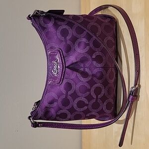 Coach Small Purple Canvas Crossbody Bag